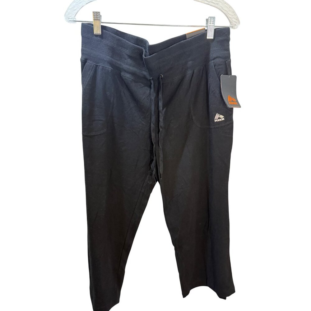 RBX Womens Black Capri Weekend Active Pants XL Cotton Blend‎